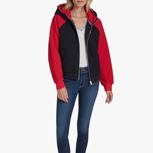 Nautica Navy and Red Sherpa Jacket
